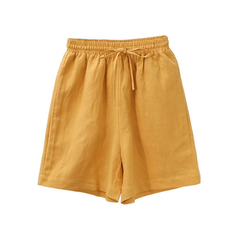 Walking pants casual shorts women's summer new cotton and linen niche loose Korean version summer pajama pants can be worn outside home clothes