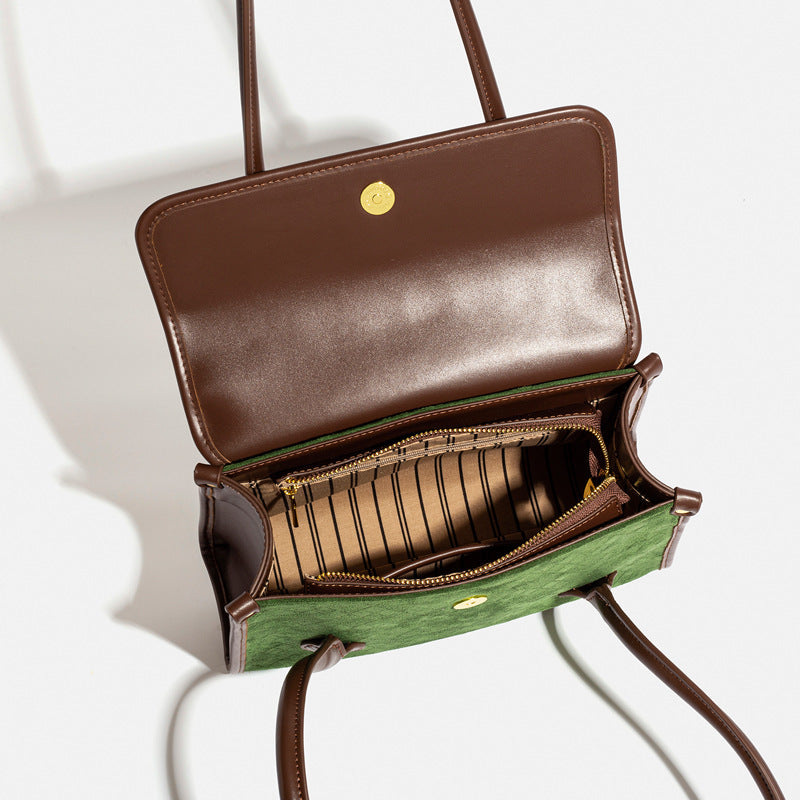 2025 popular autumn and winter new suede tote bag large capacity versatile flip shoulder bag high texture women's bag
