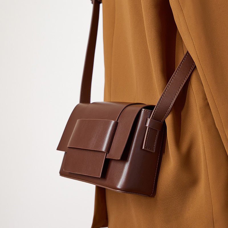 popular messenger bag neutral soft leather woven small square bag men's bag tofu bag niche design single shoulder cowhide women's bag