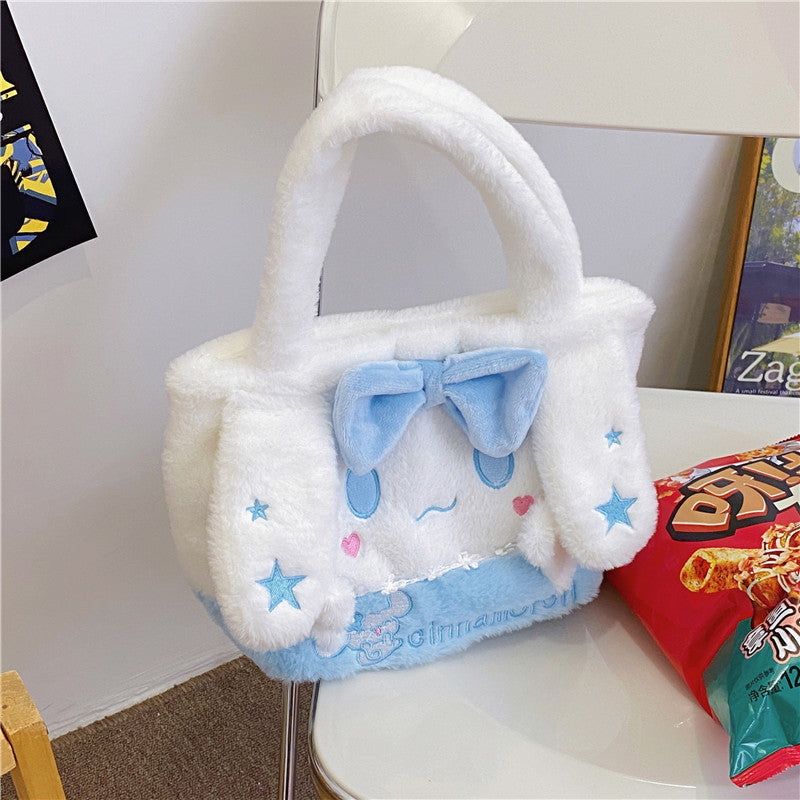 SIXSR 2025 Japanese ins cartoon plush handbag doll bag student bento bag fluffy women's bag grab machine gift
