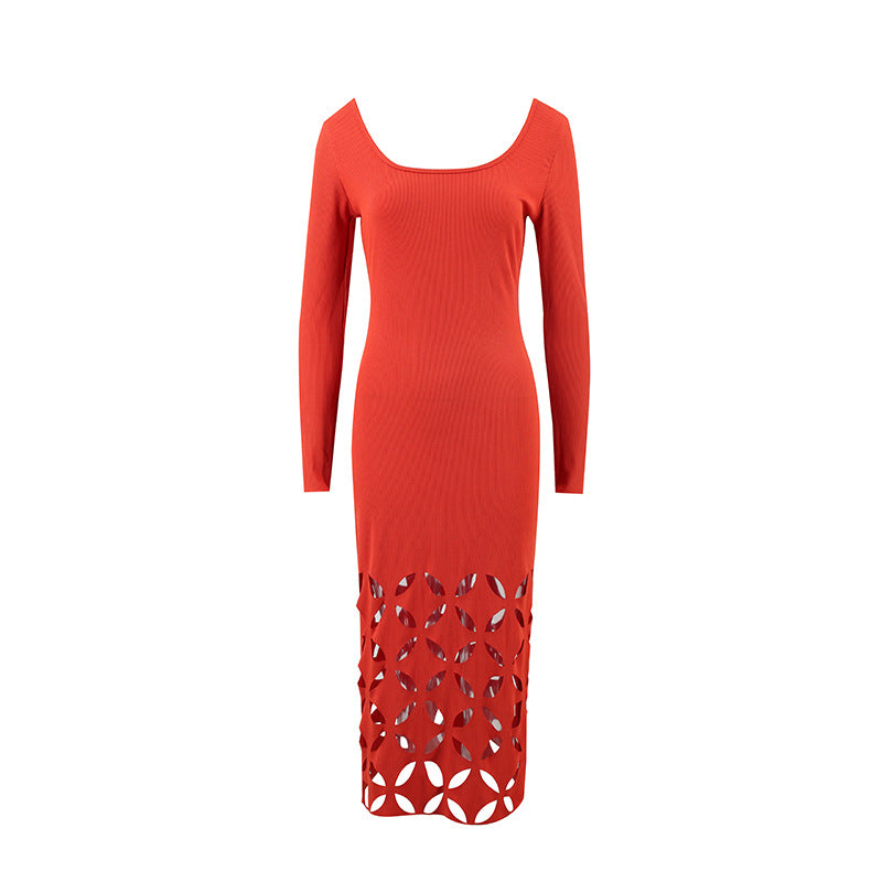 SIXSR 2025 style sexy Spice Girls women's clothing autumn and winter new long-sleeved hollow lace dress Guangzhou thirteen lines wholesale