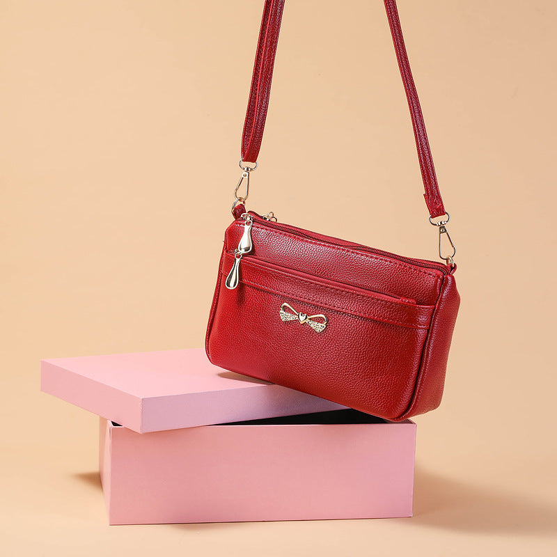 SIXSR 2025Korean version messenger bag middle-aged women's casual satchel fashion solid color trendy women's bag new summer shoulder bag