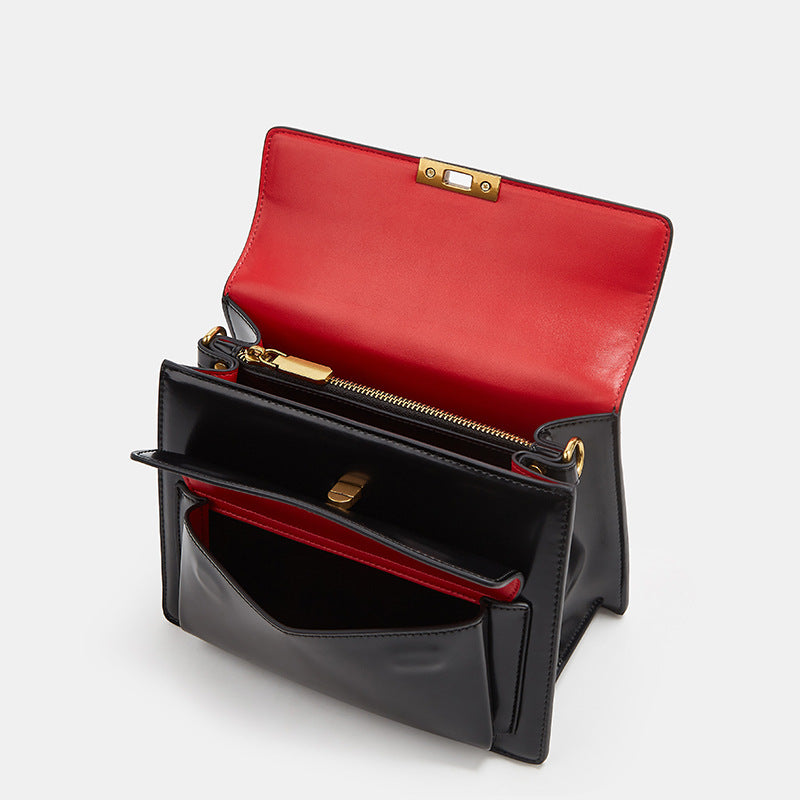 2025 popular new bag women's high-end handbag niche design fashionable versatile wide shoulder strap single shoulder messenger bag women