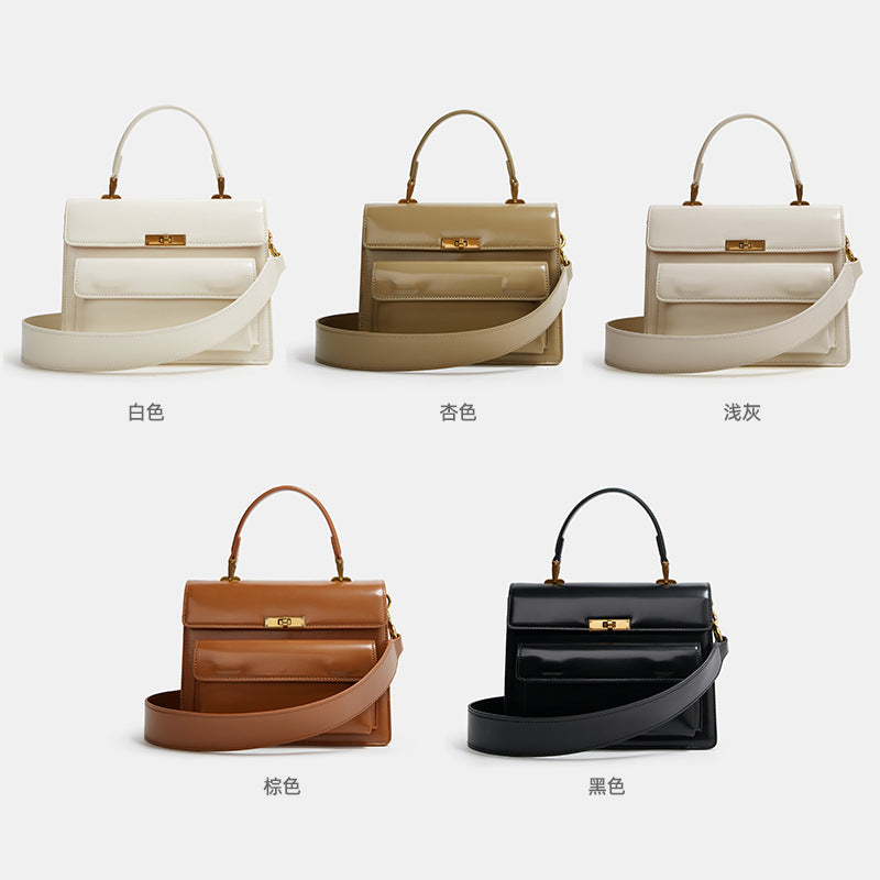 2025 popular new bag women's high-end handbag niche design fashionable versatile wide shoulder strap single shoulder messenger bag women