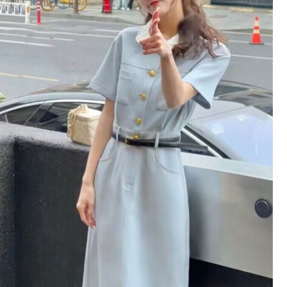 2025 Summer new salt wear with slightly fat and thin meat-covering Platycodon fragrant floral dress suit for women