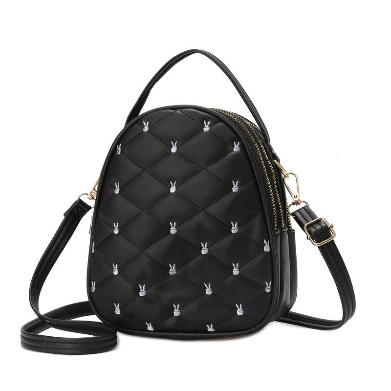SIXSR 2025Bags new bag soft leather rhombus shoulder bag women's fashion portable Popular trade messenger bag New small round bag women's bag