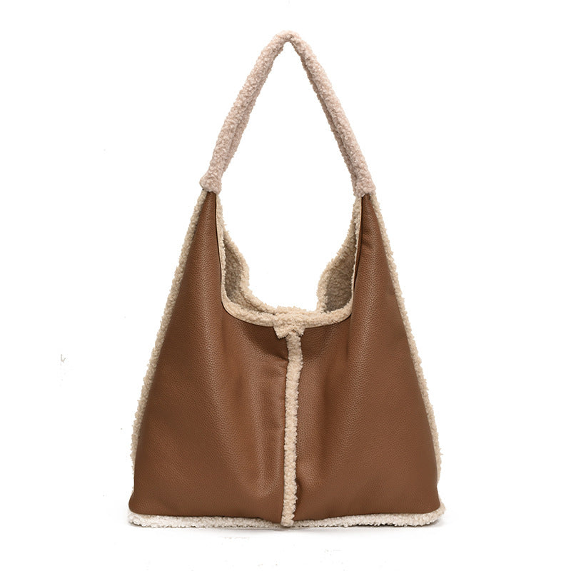 SIXSR 2025 popular autumn and winter fur integrated shoulder bag 2025 New underarm women's bag fashionable retro nostalgic plush handbag