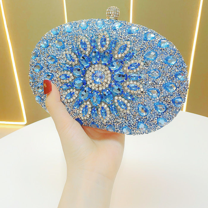 SIXSR 2025 New New party banquet bag handbag diamond-encrusted small bag female fashion celebrity handbag oblique span dinner bag