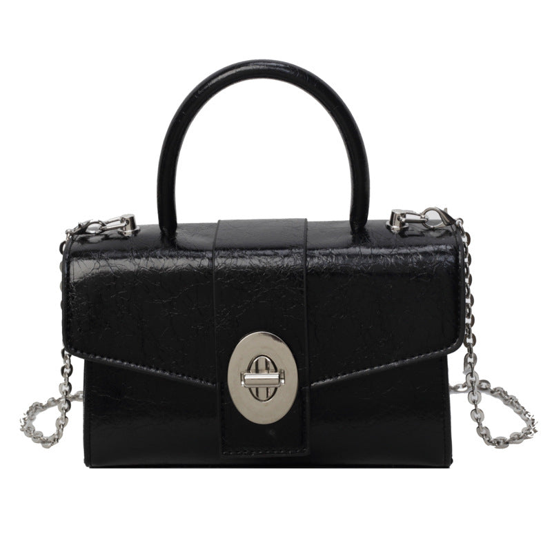 SIXSR 2025 Niche design high-end bag patent leather locomotive small square bag Spice girl fashion versatile casual shoulder messenger bag