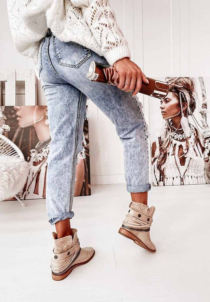 2025 Factory direct purchase wish women's jeans casual straight wash hole middle waist jeans women