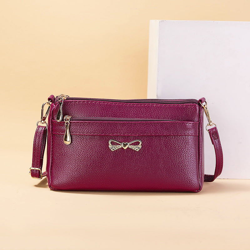 SIXSR 2025Korean version messenger bag middle-aged women's casual satchel fashion solid color trendy women's bag new summer shoulder bag