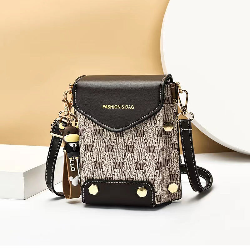 SIXSR 2025Mr. Pufferfish summer new popular messenger mobile phone bag letter vertical single shoulder Popular style small satchel women's bag