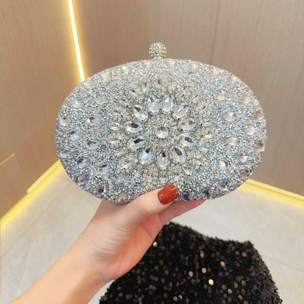 SIXSR 2025 New New party banquet bag handbag diamond-encrusted small bag female fashion celebrity handbag oblique span dinner bag