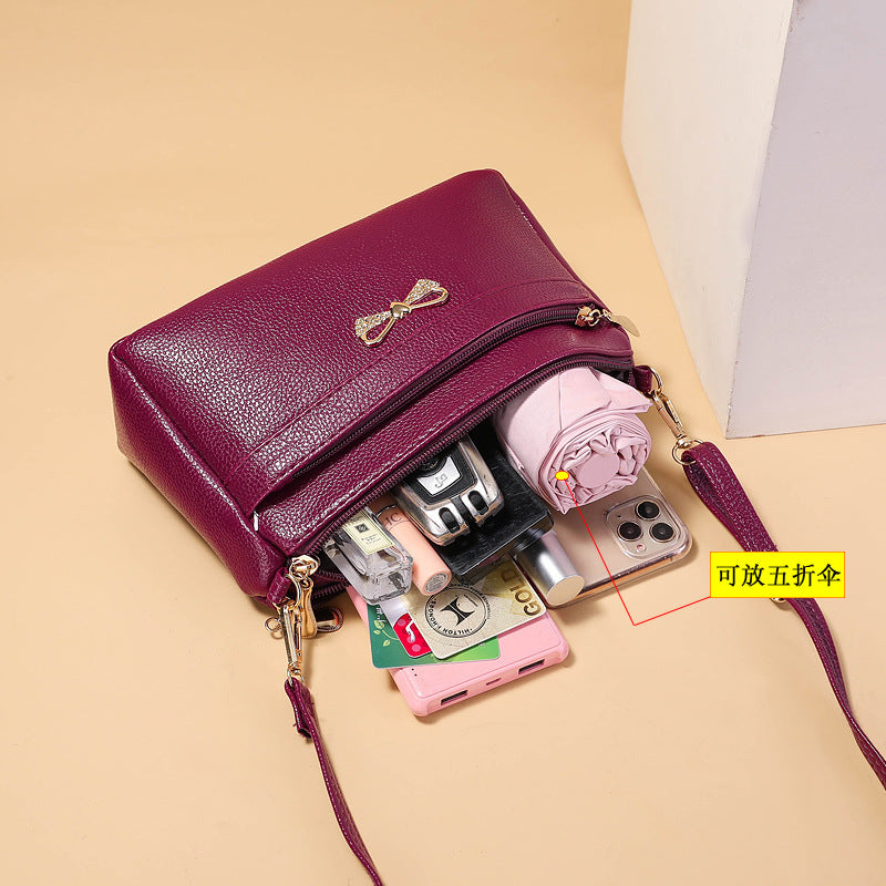 SIXSR 2025Korean version messenger bag middle-aged women's casual satchel fashion solid color trendy women's bag new summer shoulder bag