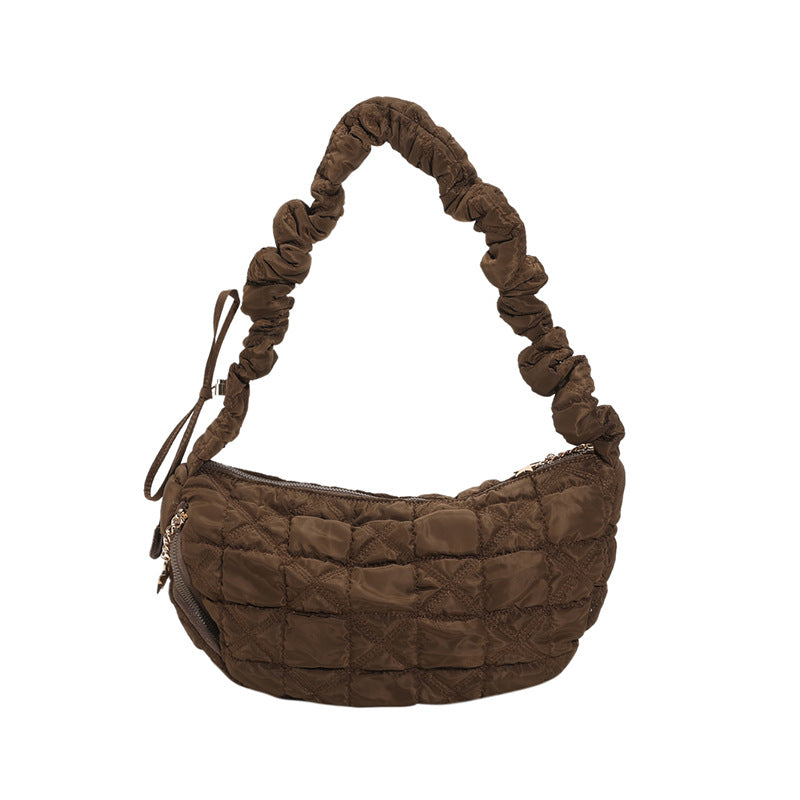 SIXSR 2025 Cloud pleated bag women's new personalized embroidery shoulder bag casual fashion dumplings shoulder handheld women's bag
