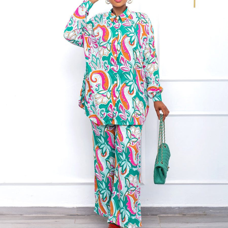 SIXSR D266 New African Large Size Casual Fashion Loose Printing 2025 Two-piece Set
