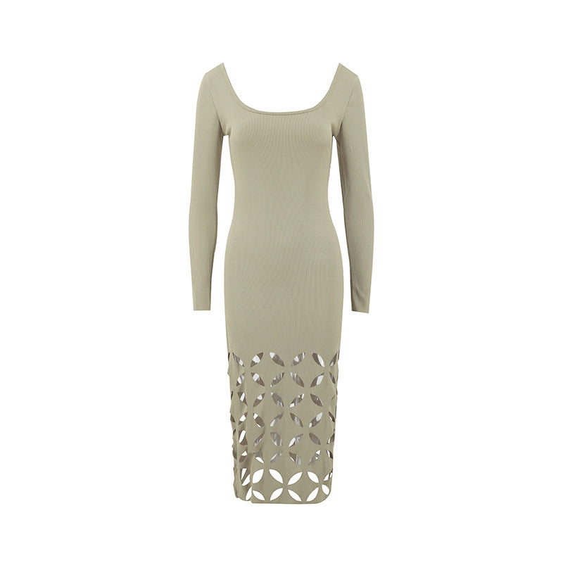 SIXSR 2025 style sexy Spice Girls women's clothing autumn and winter new long-sleeved hollow lace dress Guangzhou thirteen lines wholesale