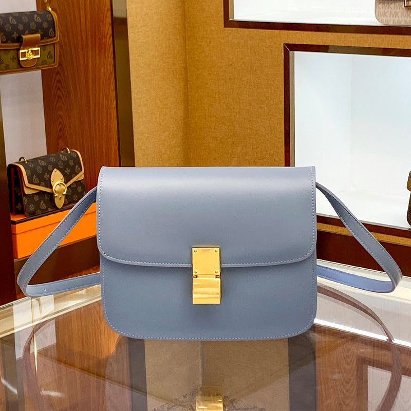 2025 Small square bag popular new retro hand rubbed tofu bag women's messenger bag high-end flight attendant bag versatile shoulder bag