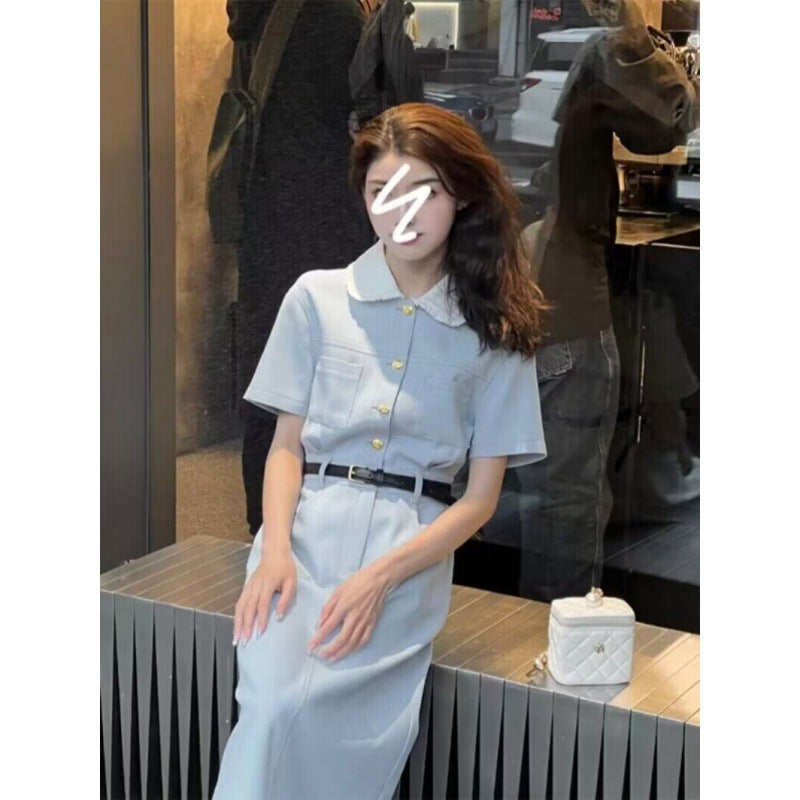 2025 Summer new salt wear with slightly fat and thin meat-covering Platycodon fragrant floral dress suit for women