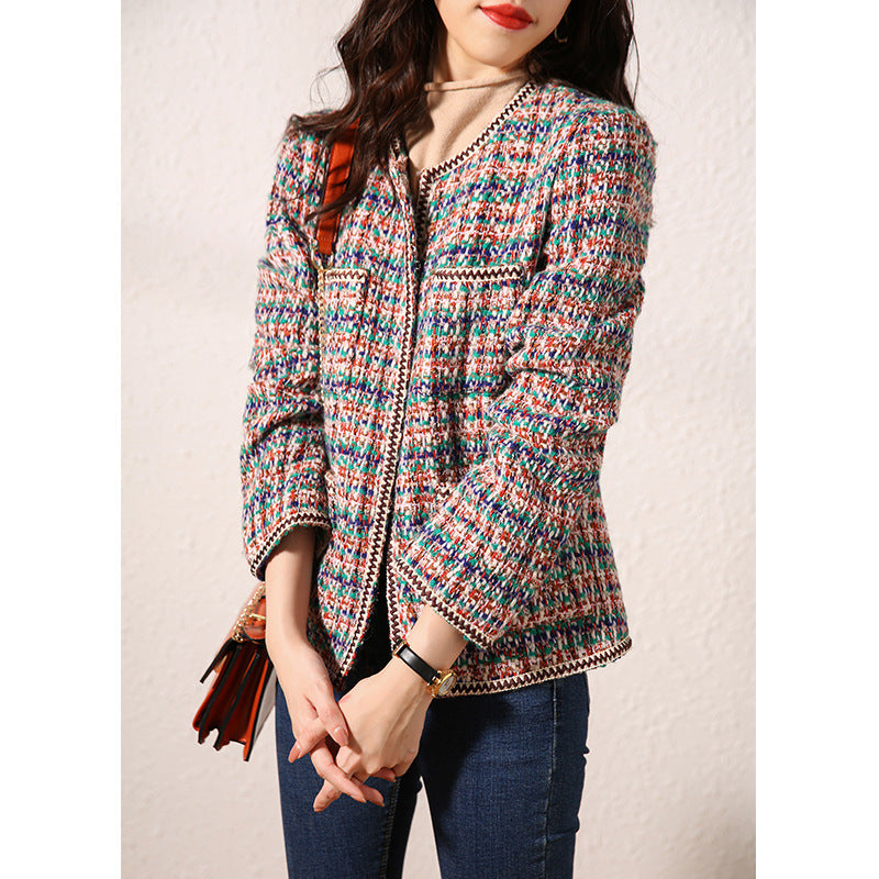 2025 Temperament classic small fragrant style jacket celebrity style spring retro women's tweed short women's clothing