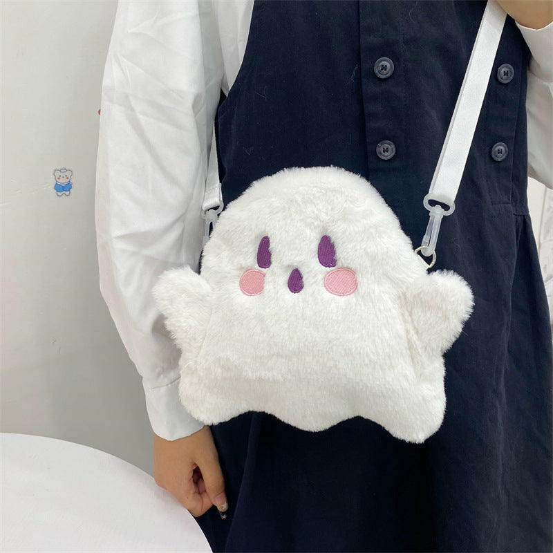 SIXSR 2025 Japanese ins autumn and winter new cute plush spoof ghost bag Halloween gift women's bag shoulder messenger bag