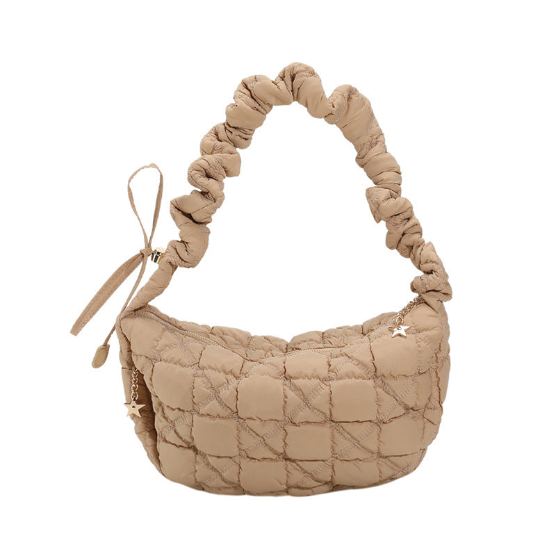 SIXSR 2025 Cloud pleated bag women's new personalized embroidery shoulder bag casual fashion dumplings shoulder handheld women's bag
