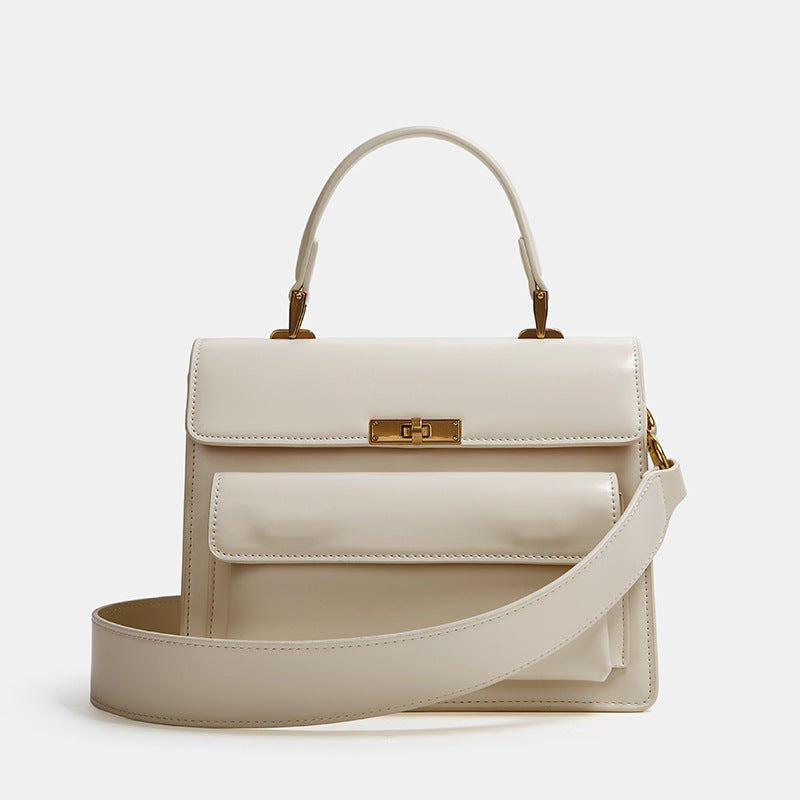 2025 popular new bag women's high-end handbag niche design fashionable versatile wide shoulder strap single shoulder messenger bag women