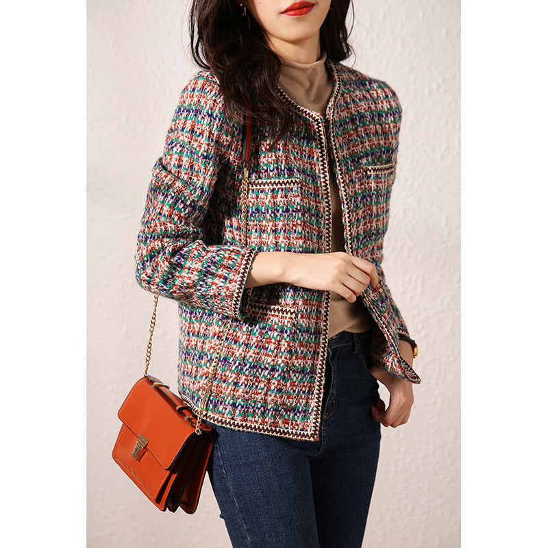 2025 Temperament classic small fragrant style jacket celebrity style spring retro women's tweed short women's clothing