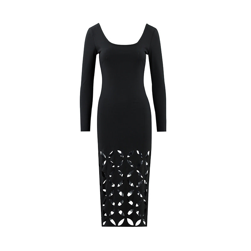 SIXSR 2025 style sexy Spice Girls women's clothing autumn and winter new long-sleeved hollow lace dress Guangzhou thirteen lines wholesale