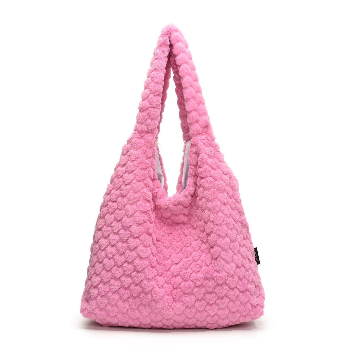 SIXSR 2025 popular autumn and winter new tote bag Korean version plush three-dimensional love shoulder bag versatile girl vest shopping bag woman