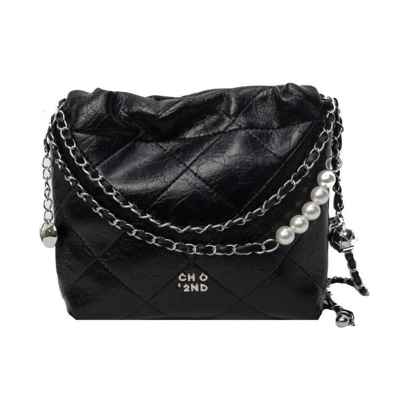 SIXSR 2025 Niche design embroidery thread bag women's popular new fashion versatile chain messenger bag Popular style shoulder bucket bag