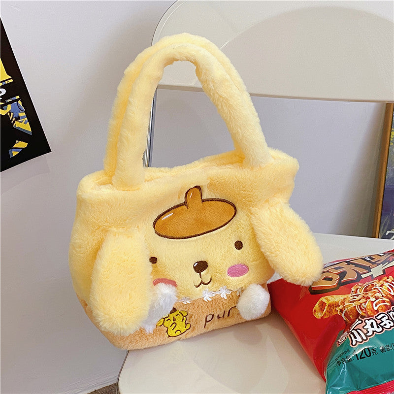 SIXSR 2025 Japanese ins cartoon plush handbag doll bag student bento bag fluffy women's bag grab machine gift