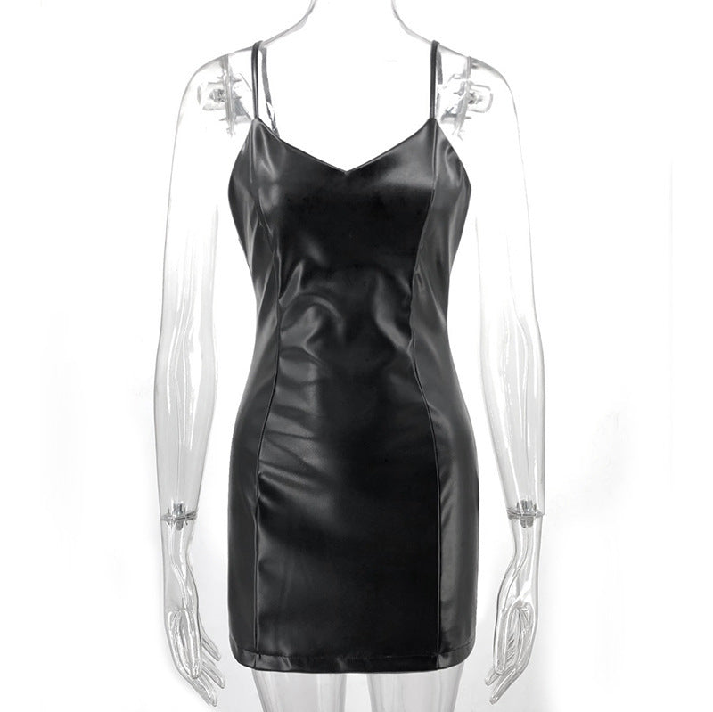 VZYZV 2025 A new summer sexy Spice Girl solid color slim dress backless bm suspender