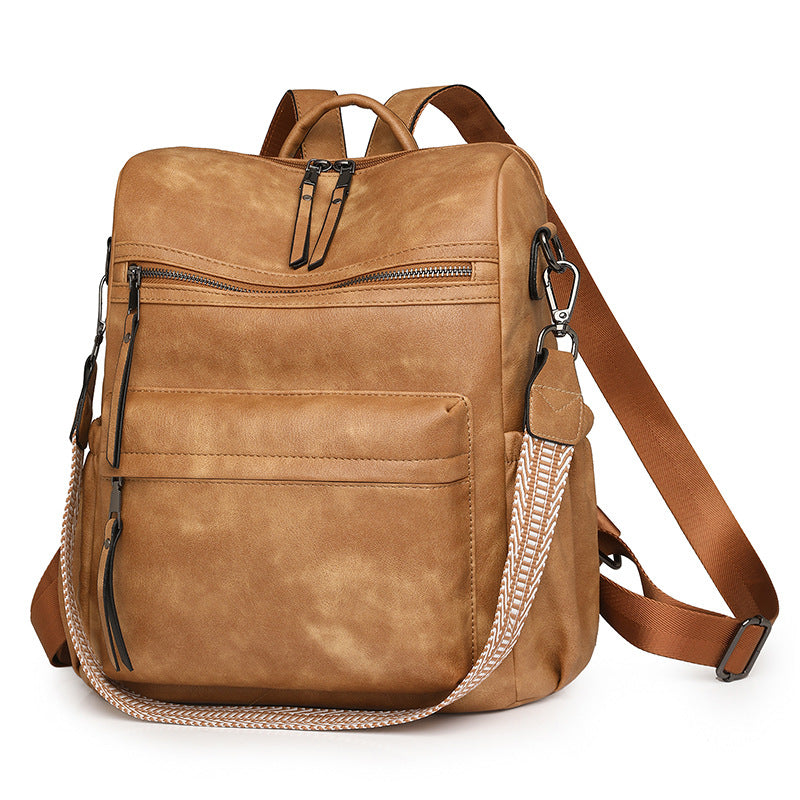 2025 New retro bag women's large capacity backpack multi-functional women's backpack PUbags women's bag set wholesale