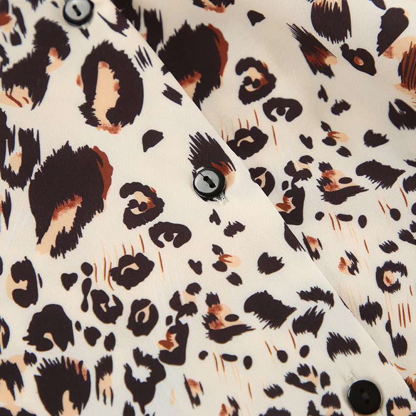 SIXSR 2025 spring new products fashion leopard print cardigan pajamas women's long sleeves trousers loungewear New