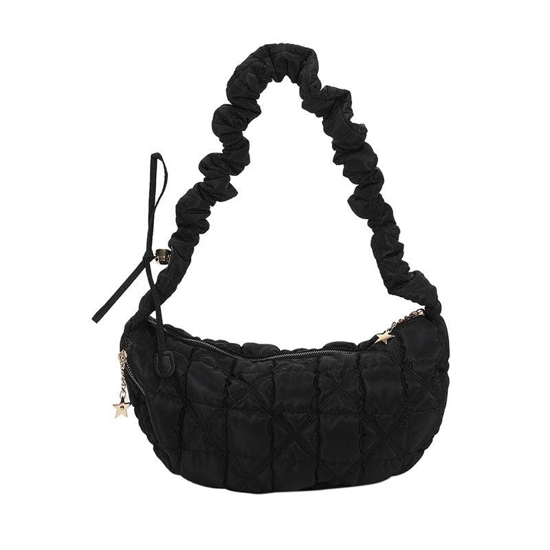 SIXSR 2025 Cloud pleated bag women's new personalized embroidery shoulder bag casual fashion dumplings shoulder handheld women's bag