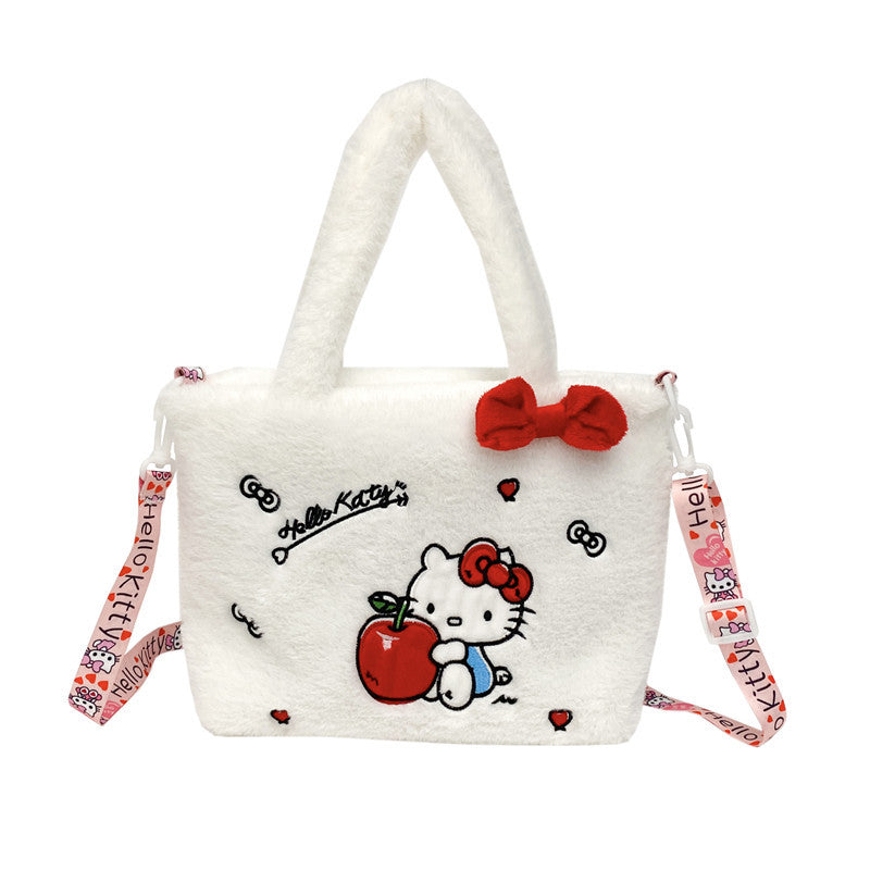 SIXSR 2025 Japanese cute plush doll bag, plush bag, soft girl heart, handbag, shoulder messenger bag, women's bag, grab machine bag.