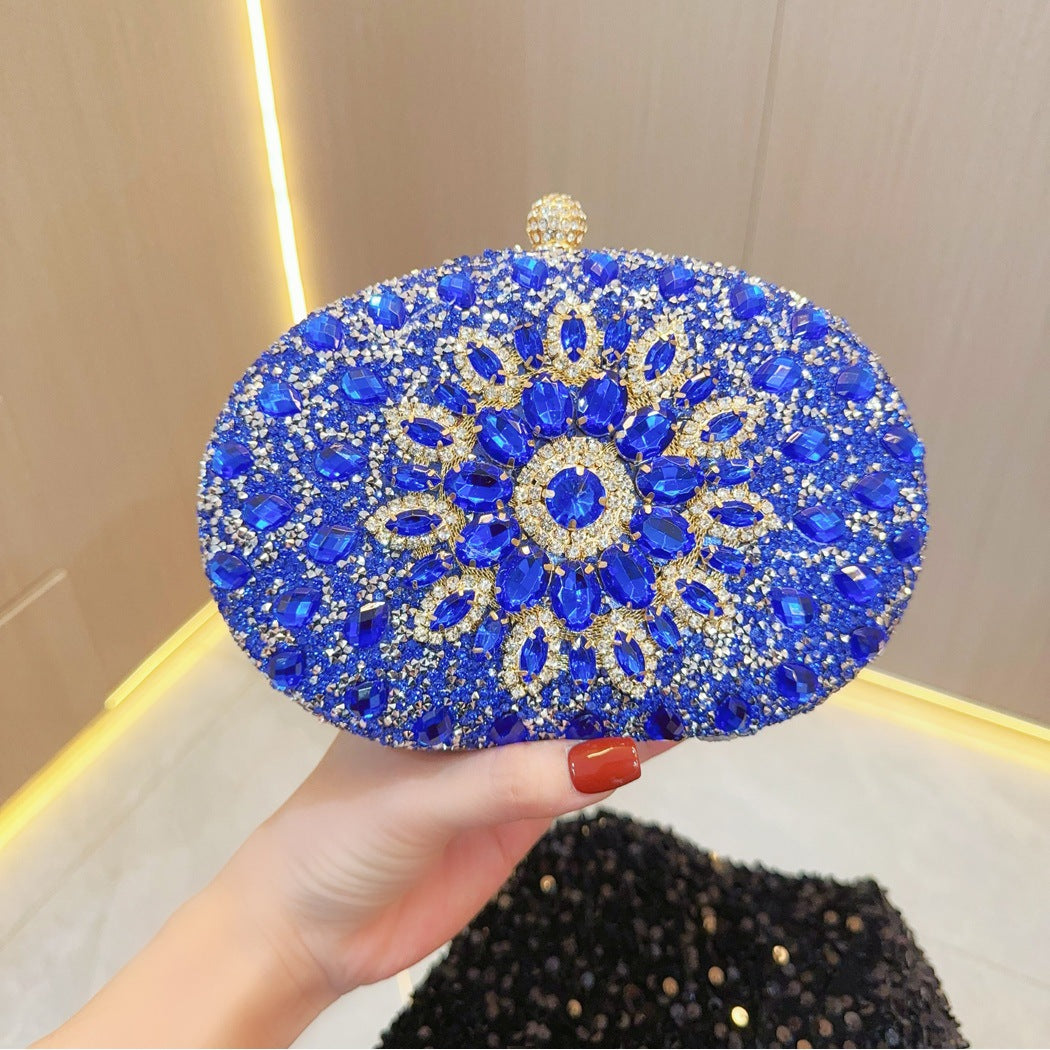 SIXSR 2025 New New party banquet bag handbag diamond-encrusted small bag female fashion celebrity handbag oblique span dinner bag