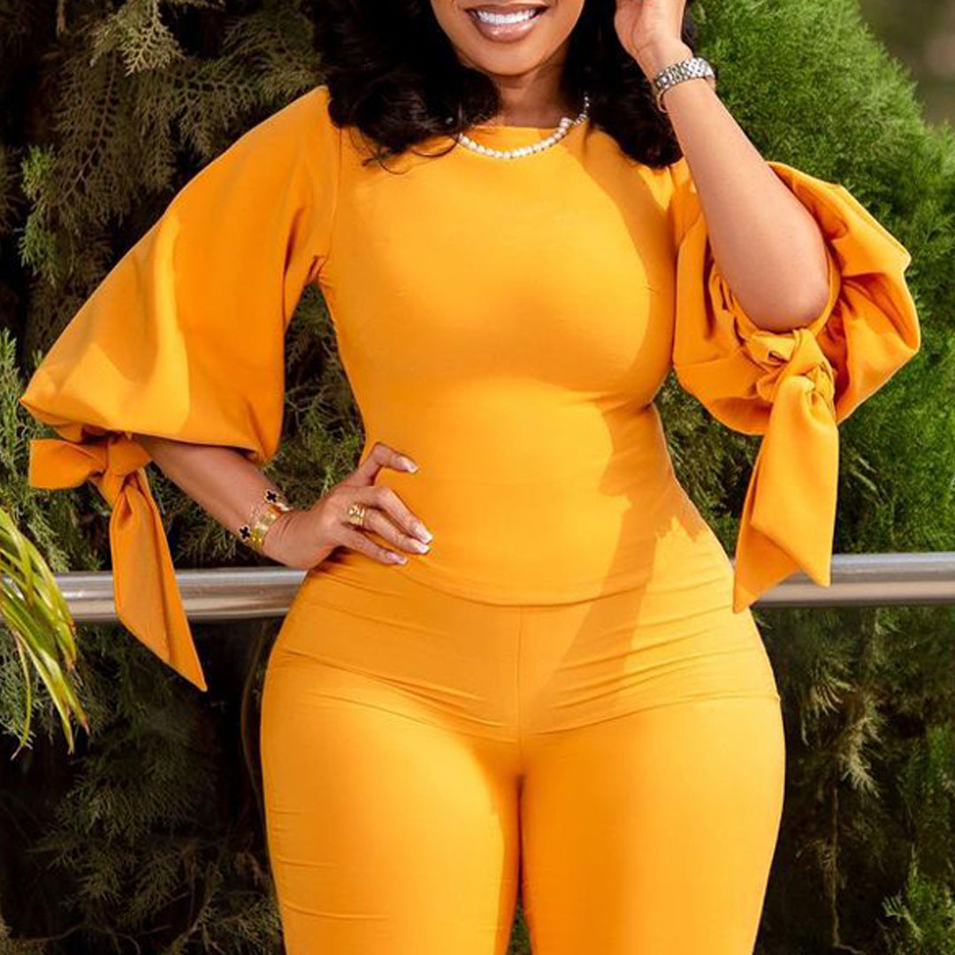 SIXSR D337 Popular trade women's clothing new casual suit loose large size strap top high waist wide leg pants 2025 two-piece set