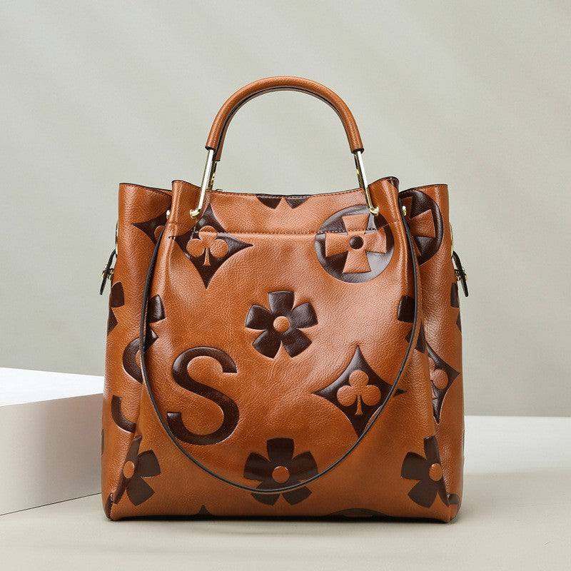 2025 Bags women's New hot-selling new bucket bags, high-end fashion embossed handbags, large-capacity mother and child shoulder bags