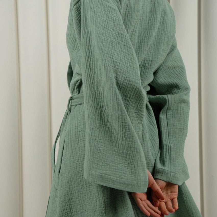 SIXSR 2025 New autumn hotel cardigan absorbent nightgown solid color cotton loose comfortable soft women's loungewear