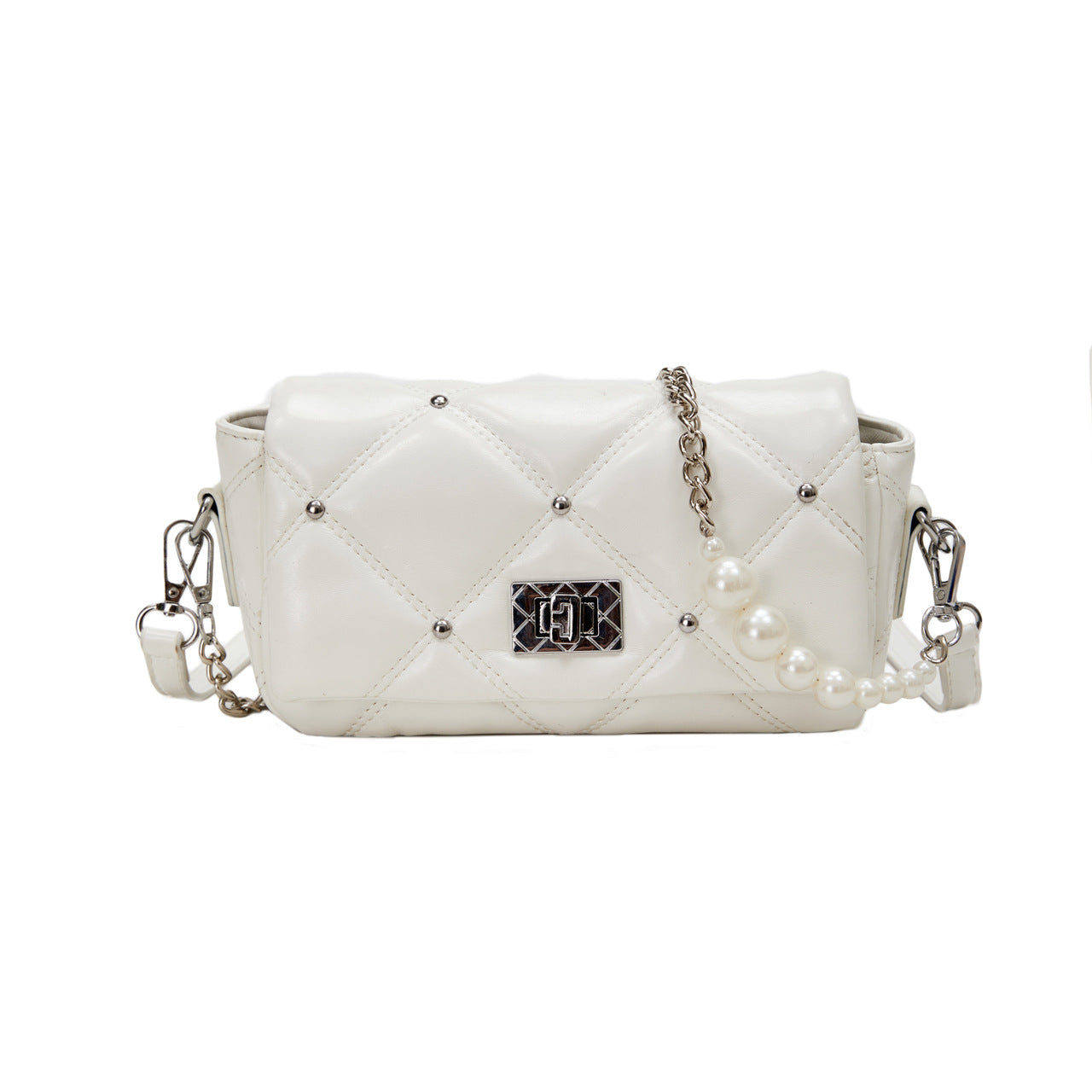 SIXSR 2025 Rhombus chain underarm bag women's popular new fashion niche design beaded versatile single shoulder crossbody small square bag