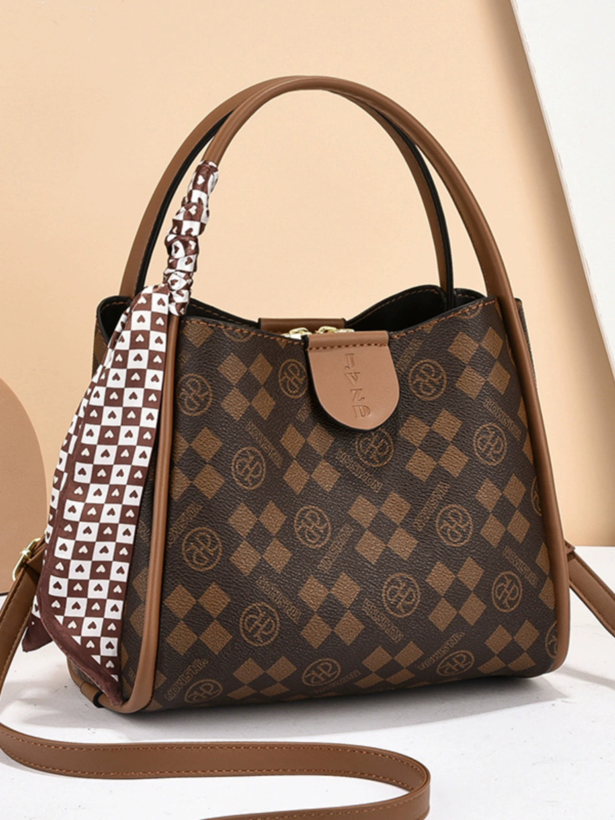 Women's bag new fashion versatile commuter casual silk scarf temperament shoulder messenger bag handbag bucket bag