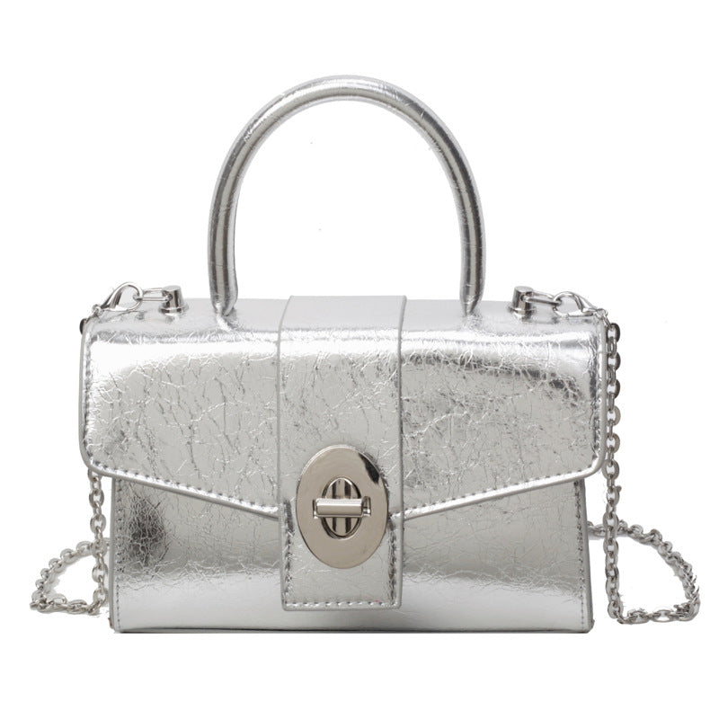 SIXSR 2025 Niche design high-end bag patent leather locomotive small square bag Spice girl fashion versatile casual shoulder messenger bag