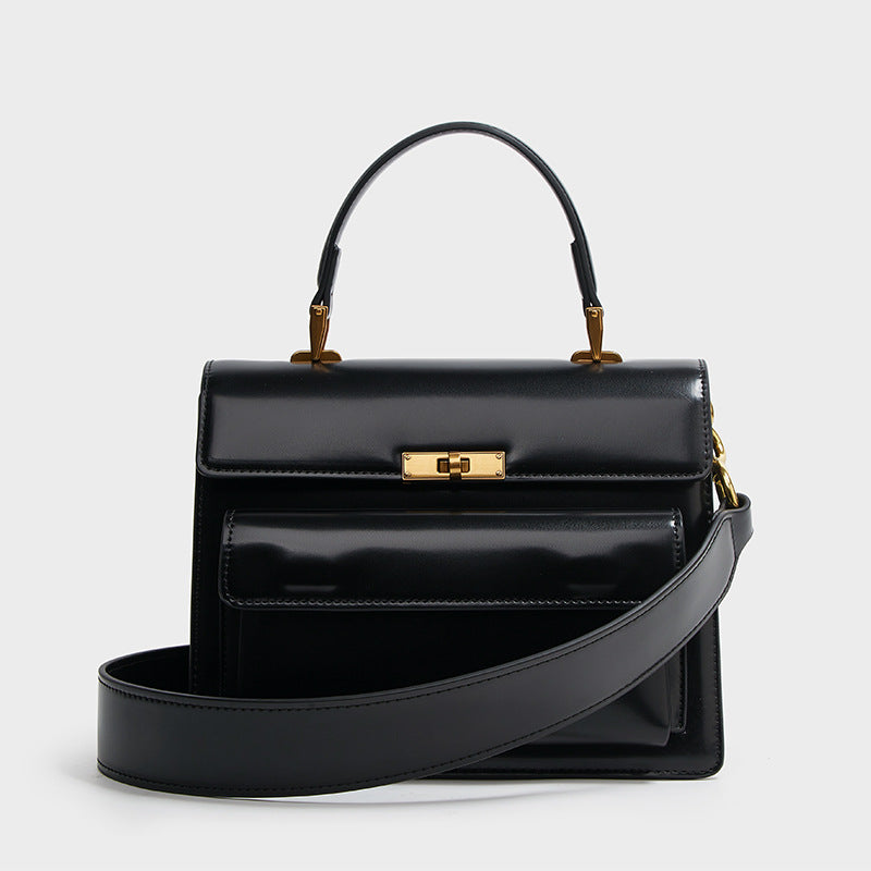2025 popular new bag women's high-end handbag niche design fashionable versatile wide shoulder strap single shoulder messenger bag women