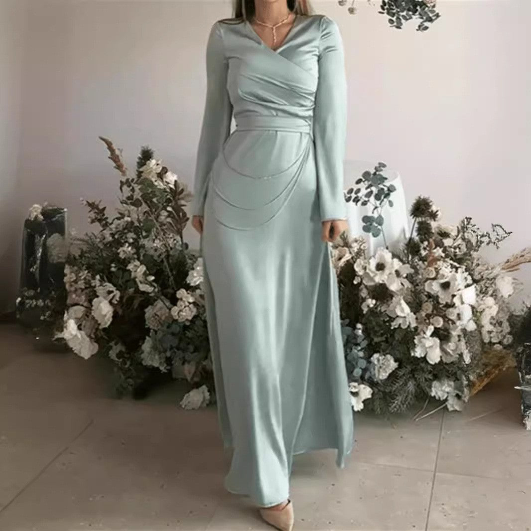 2025 popular spring and summer new New Popular trade women's clothing independent station ebay middle east kaftan diamond chain evening dress