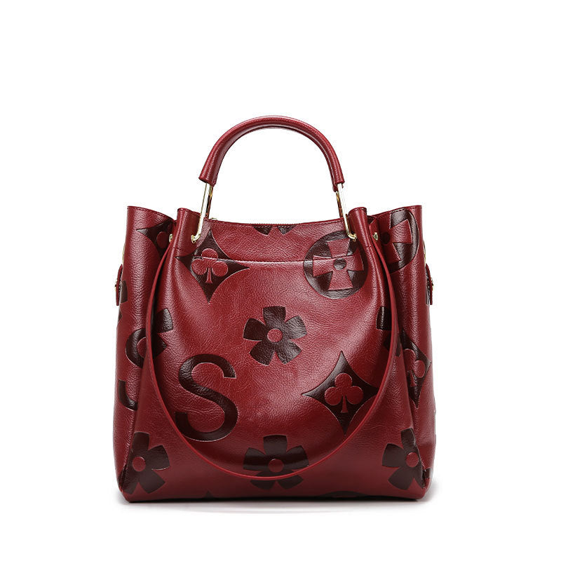 2025 Bags women's New hot-selling new bucket bags, high-end fashion embossed handbags, large-capacity mother and child shoulder bags