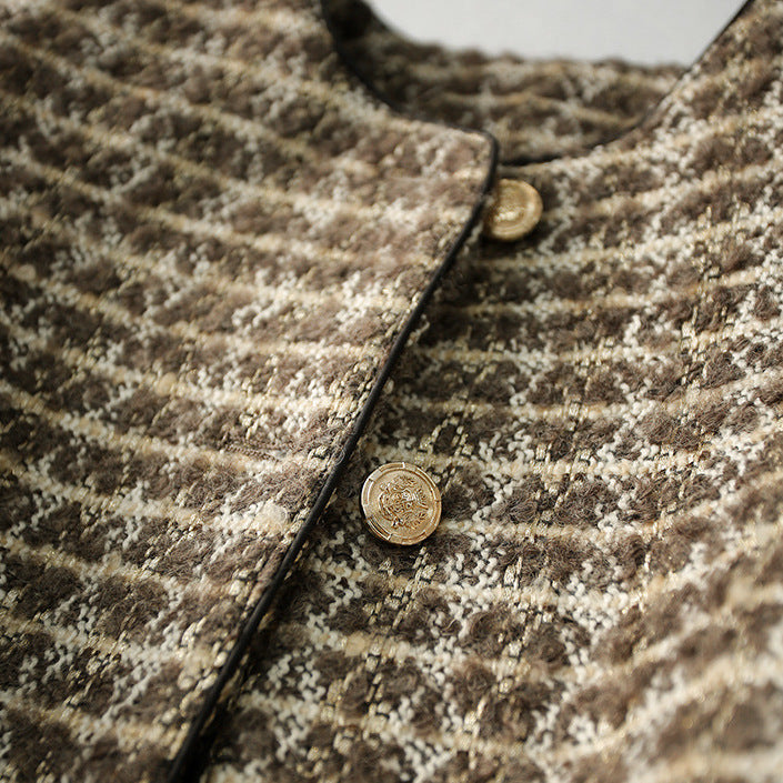 2025 Wool Xiaoxiangfeng jacket spring new temperament gray tweed autumn and winter short women's top
