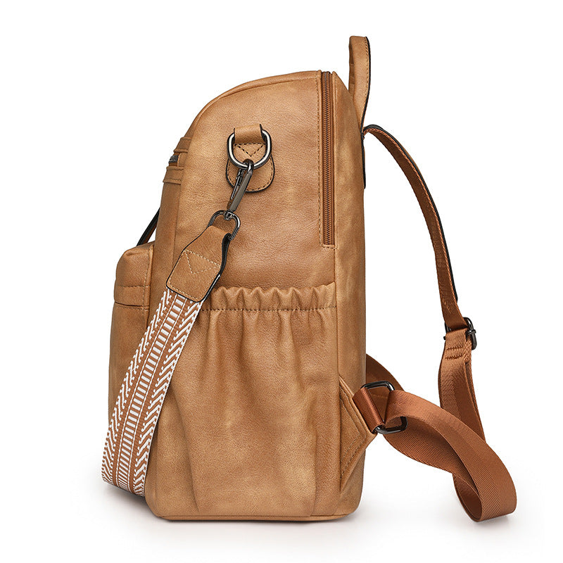2025 New retro bag women's large capacity backpack multi-functional women's backpack PUbags women's bag set wholesale