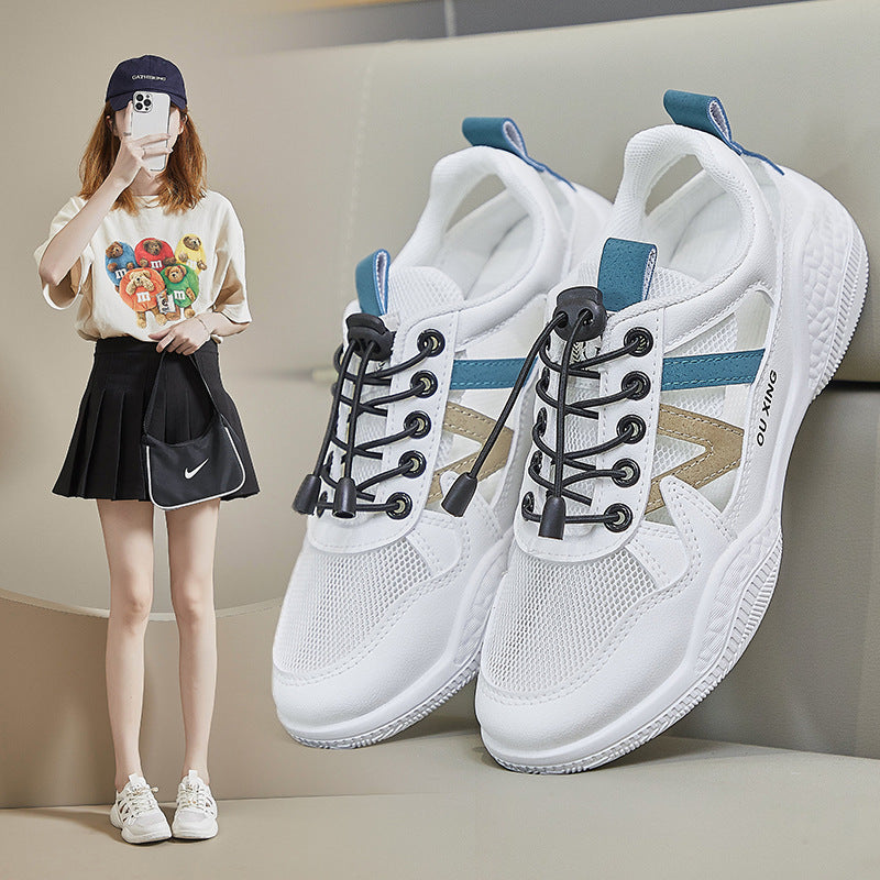 2025 ins breathable little white shoes student Korean version of female tide summer new mesh board shoes street shooting sports shoes HY101